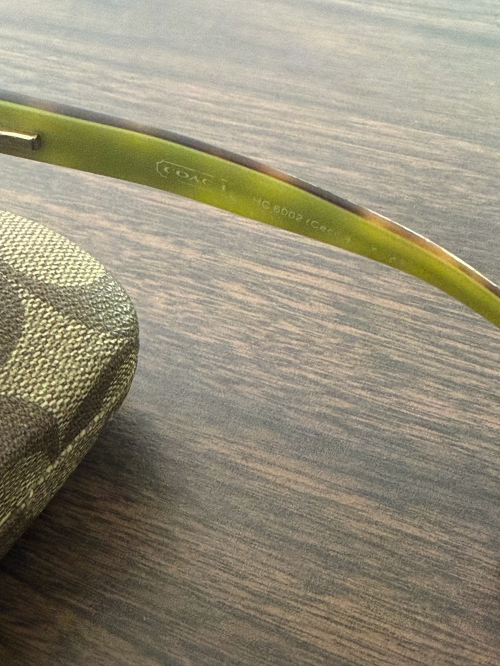 COACH Brown Gradient Lens Sunglasses with Lime Green Arms - Picture 6 of 10